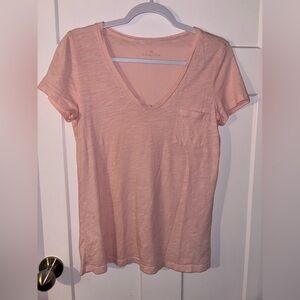 Caslon Pink Fitted Short Sleeve Pocket Tee